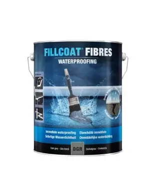 Rust-Oleum FILLCOAT FIBRES waterproofing 1L a can of waterproofing with a blue and black label