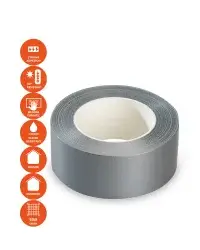 KRASO PE Duct Tape Silver auduma līmlente – mitrumizturīga, sudraba, profesionāla