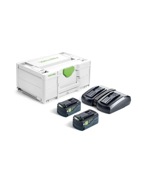 Festool SYS 18V 2x5,0/TCL 6 DUO ar lādētāju un Bluetooth® akumulatoriem, 577707