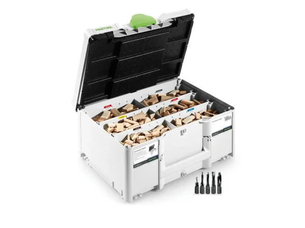 Festool DOMINO buko medienos kaiščių ir frezų rinkinys DS 4/5/6/8/10 1060 BU (576794)
