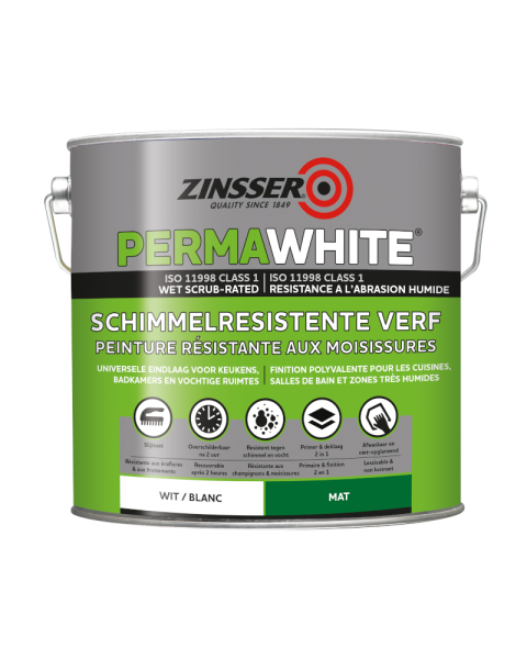 ZINSSER® PERMAWHITE MATT Peinture Intérieure Anti-Moisissure Primaire & Finition