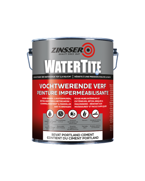 ZINSSER® WATERTITE Geruchsarme Wasserdichtungsfarbe – Widersteht bis zu 2,5 Bar Wasserdruck