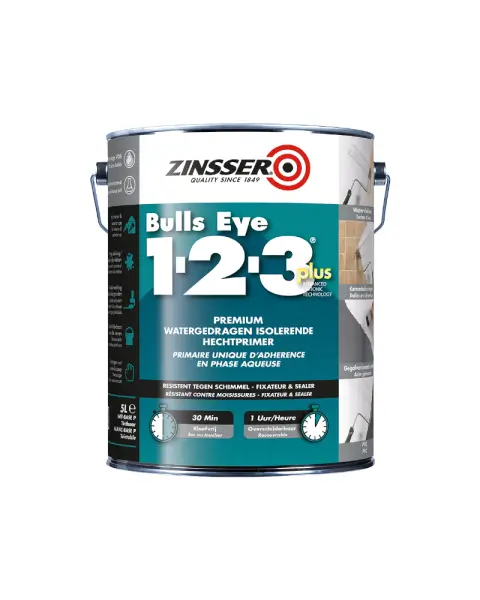 ZINSSER® BULLS EYE 1-2-3 PLUS Universal Wasserbasierte Grundierung für Innen & Außen
