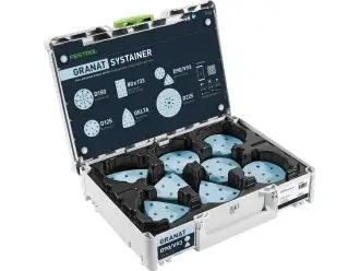 Festool Šlifavimo priemonių Systainer³ D90/V93 GR Granat P60-P180 (578196)